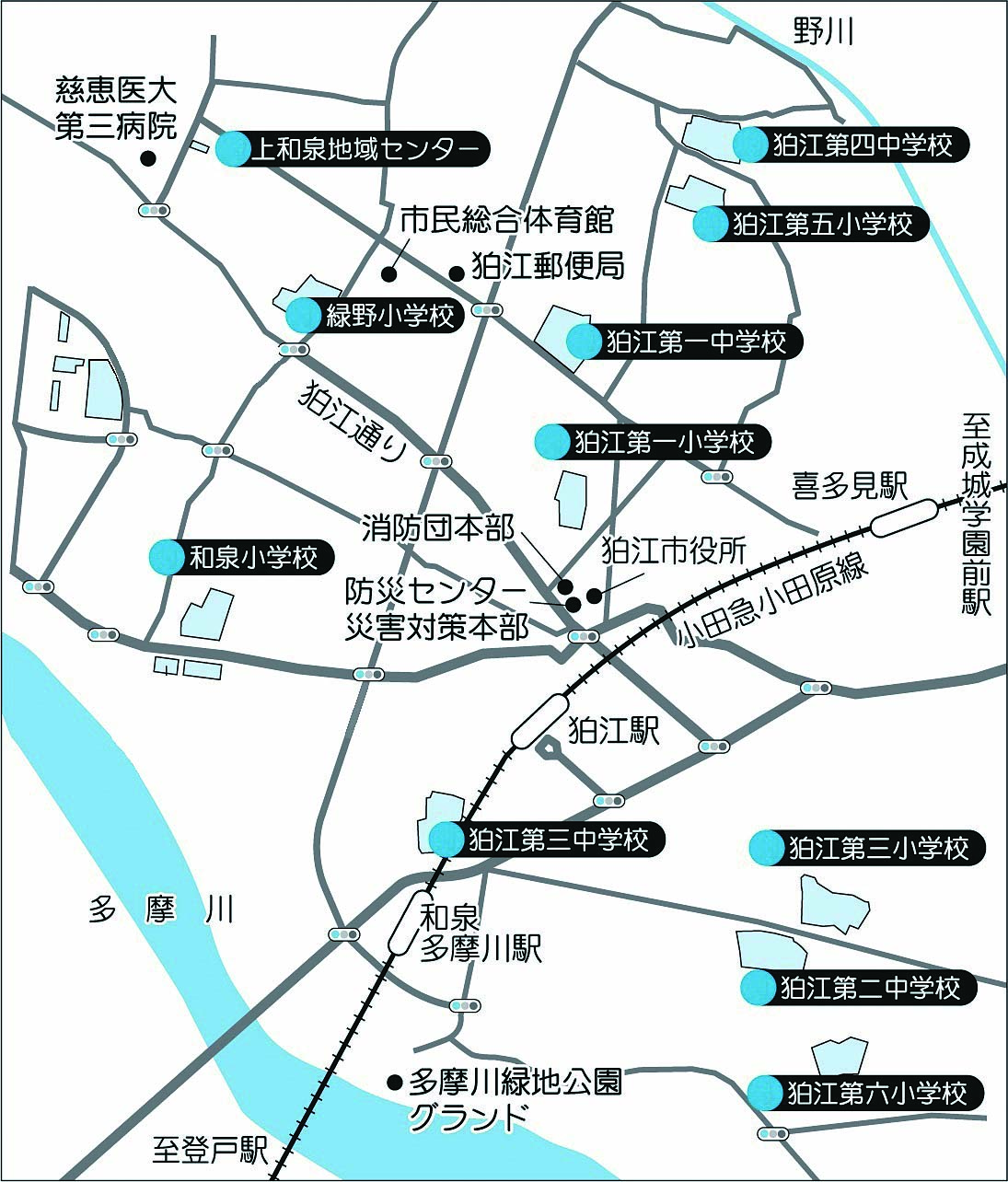 指定避難場所地図